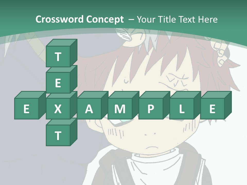 A Couple Of Anime Characters With A Green Background PowerPoint Template