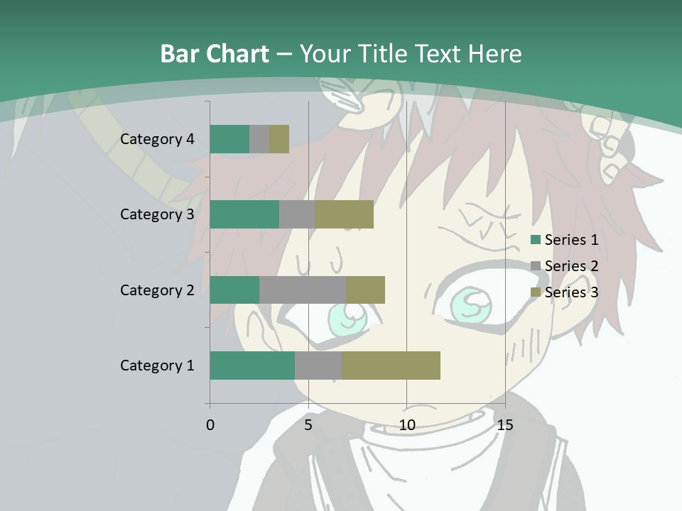 A Couple Of Anime Characters With A Green Background PowerPoint Template