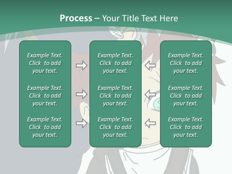 A Couple Of Anime Characters With A Green Background PowerPoint Template