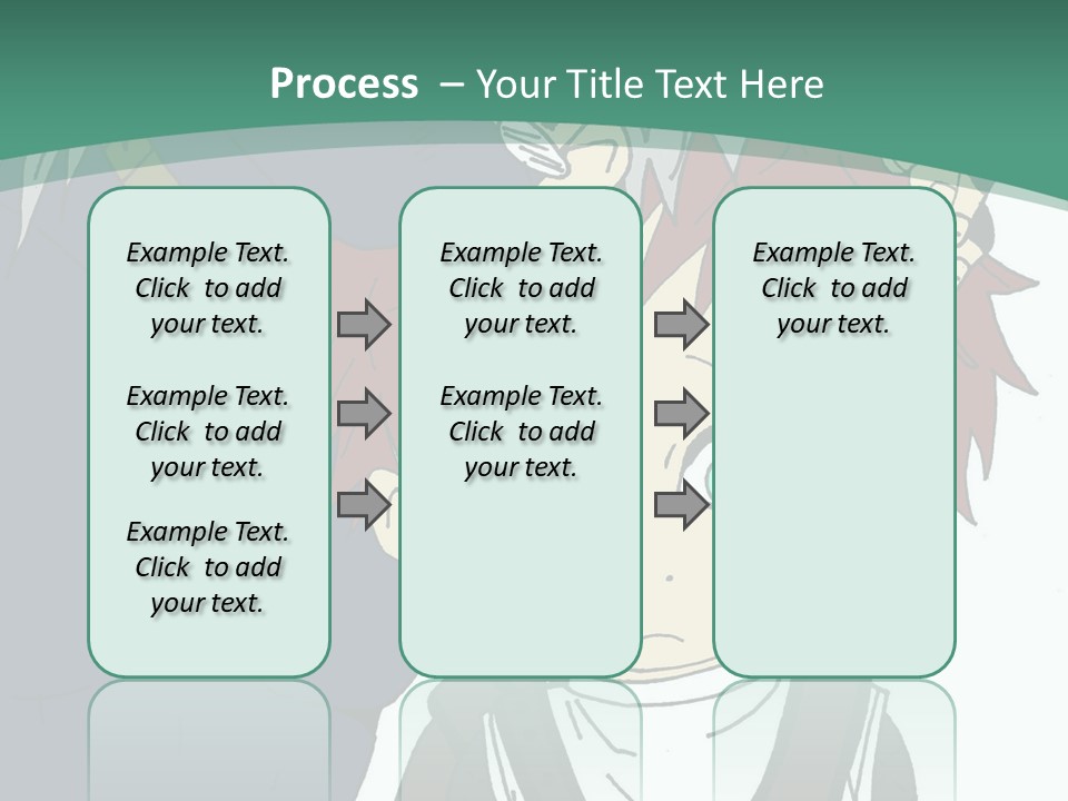 A Couple Of Anime Characters With A Green Background PowerPoint Template
