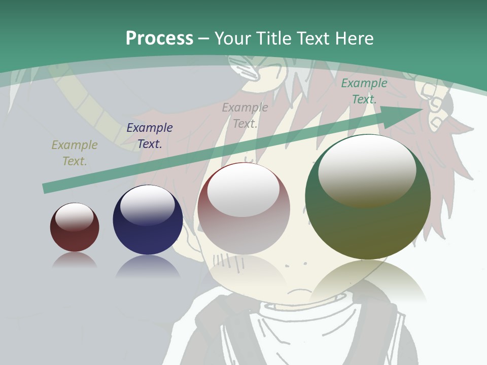 A Couple Of Anime Characters With A Green Background PowerPoint Template