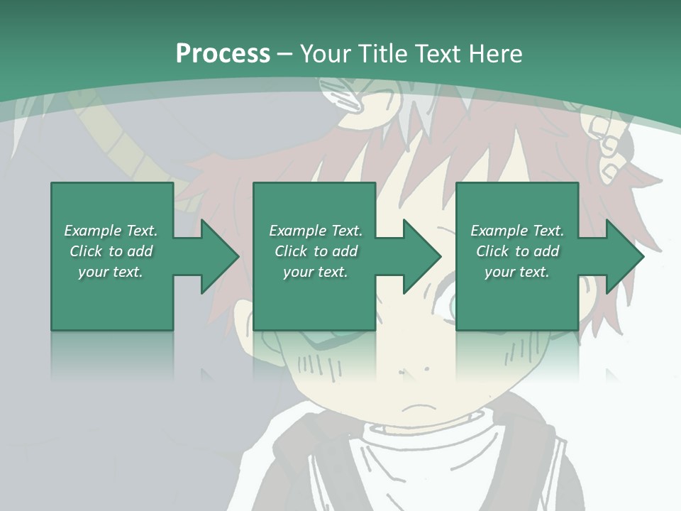 A Couple Of Anime Characters With A Green Background PowerPoint Template