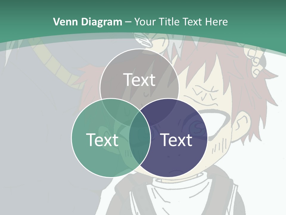 A Couple Of Anime Characters With A Green Background PowerPoint Template