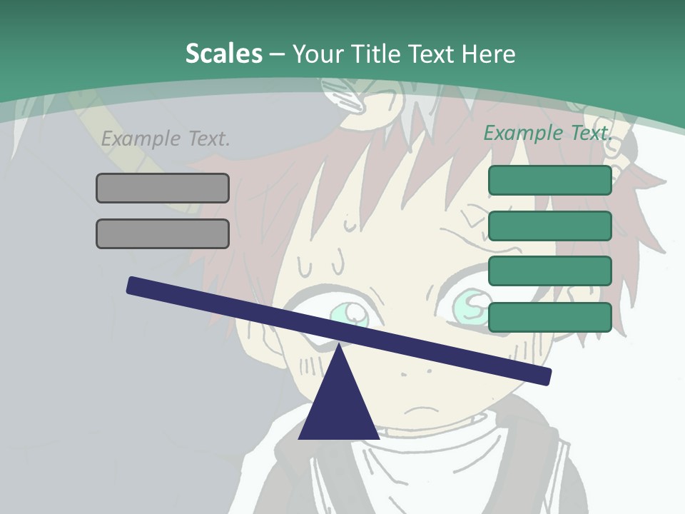 A Couple Of Anime Characters With A Green Background PowerPoint Template