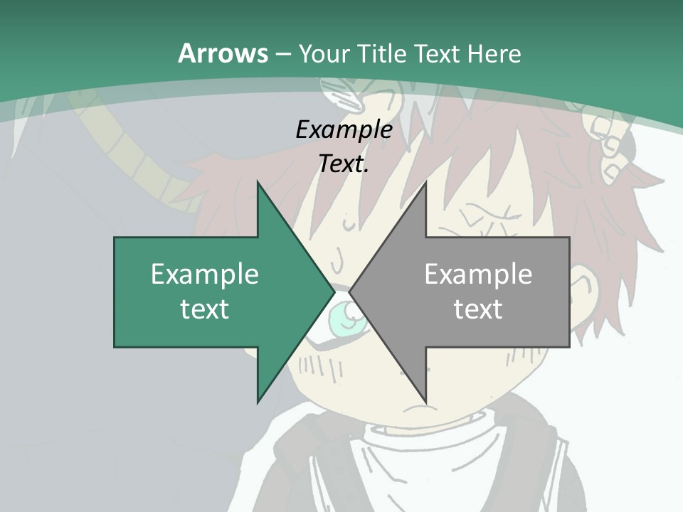 A Couple Of Anime Characters With A Green Background PowerPoint Template