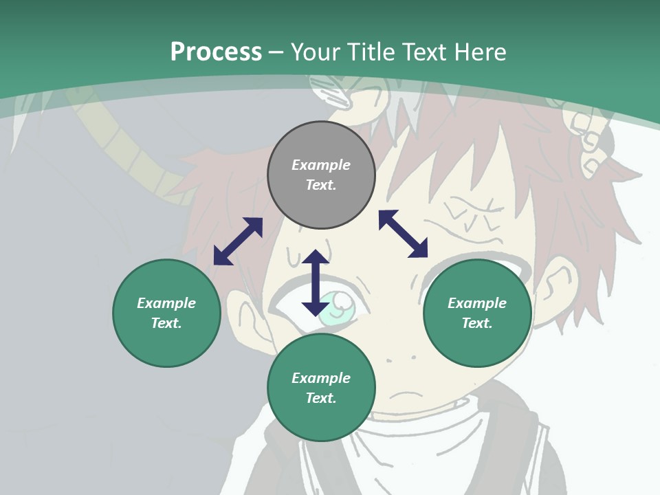 A Couple Of Anime Characters With A Green Background PowerPoint Template