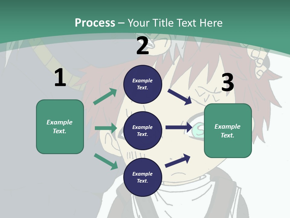 A Couple Of Anime Characters With A Green Background PowerPoint Template