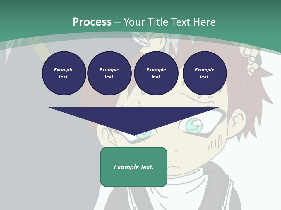 A Couple Of Anime Characters With A Green Background PowerPoint Template