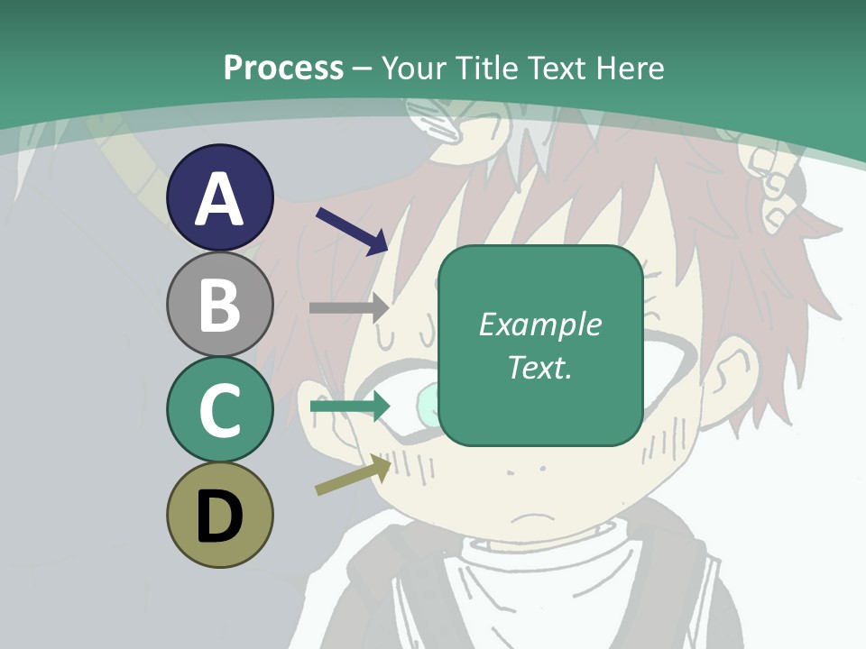 A Couple Of Anime Characters With A Green Background PowerPoint Template