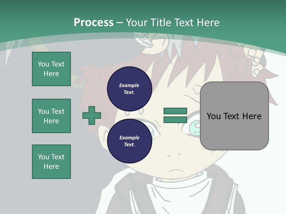 A Couple Of Anime Characters With A Green Background PowerPoint Template