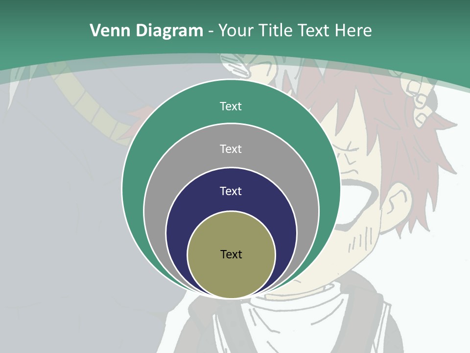 A Couple Of Anime Characters With A Green Background PowerPoint Template