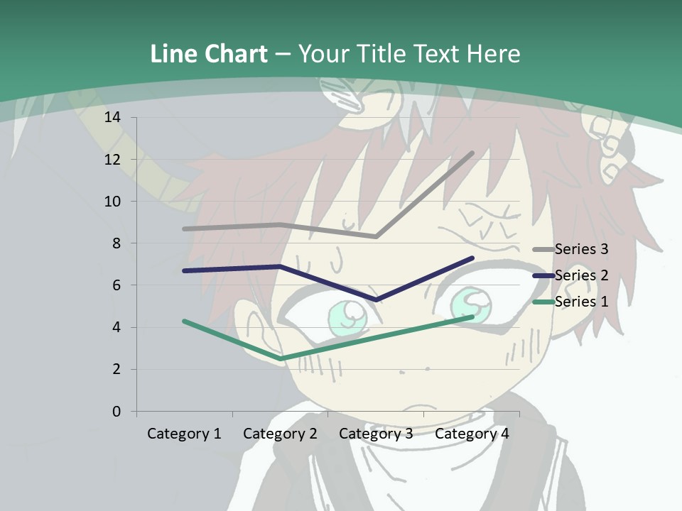 A Couple Of Anime Characters With A Green Background PowerPoint Template