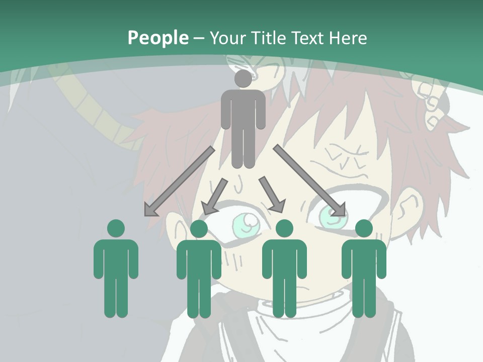 A Couple Of Anime Characters With A Green Background PowerPoint Template