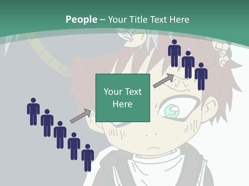 A Couple Of Anime Characters With A Green Background PowerPoint Template