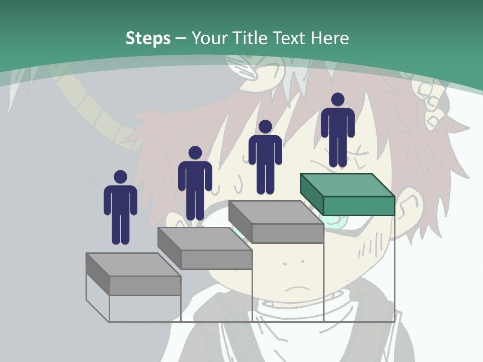 A Couple Of Anime Characters With A Green Background PowerPoint Template