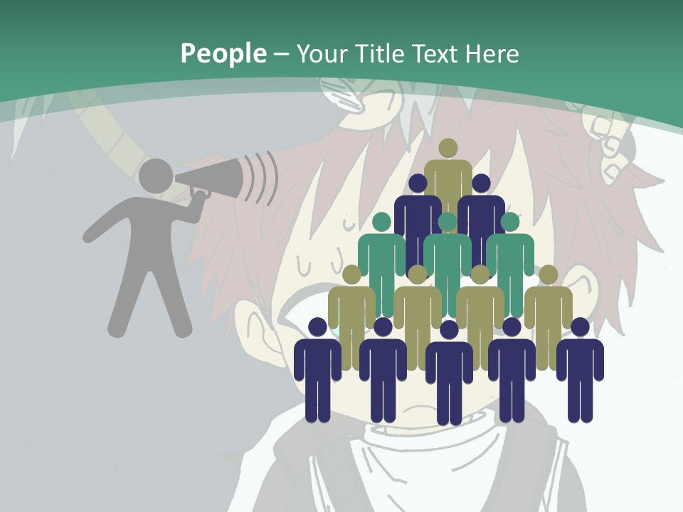 A Couple Of Anime Characters With A Green Background PowerPoint Template