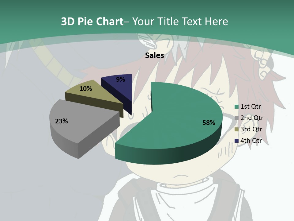 A Couple Of Anime Characters With A Green Background PowerPoint Template