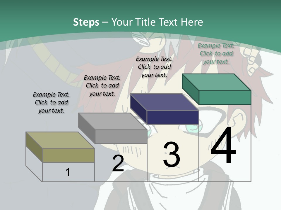 A Couple Of Anime Characters With A Green Background PowerPoint Template