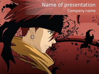 A Man With Red Hair And A Black Hat PowerPoint Template