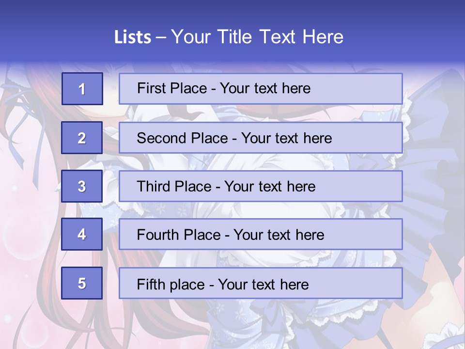 A Woman In A Blue Dress With Long Red Hair PowerPoint Template