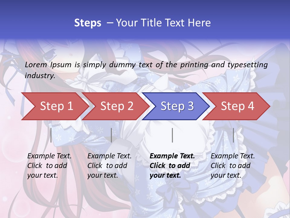 A Woman In A Blue Dress With Long Red Hair PowerPoint Template