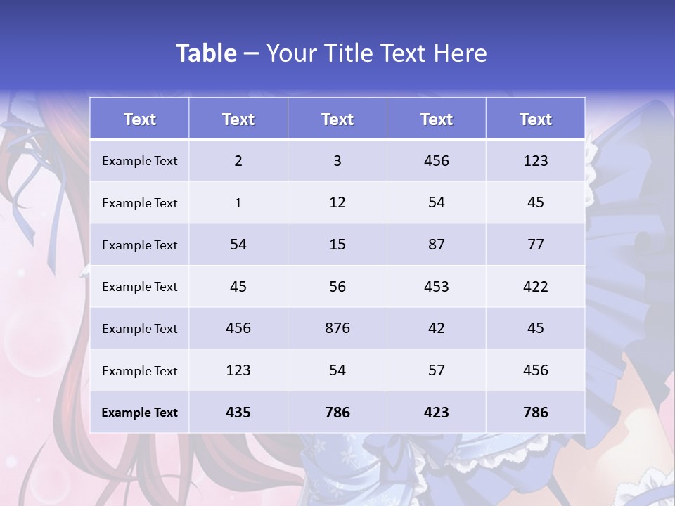 A Woman In A Blue Dress With Long Red Hair PowerPoint Template