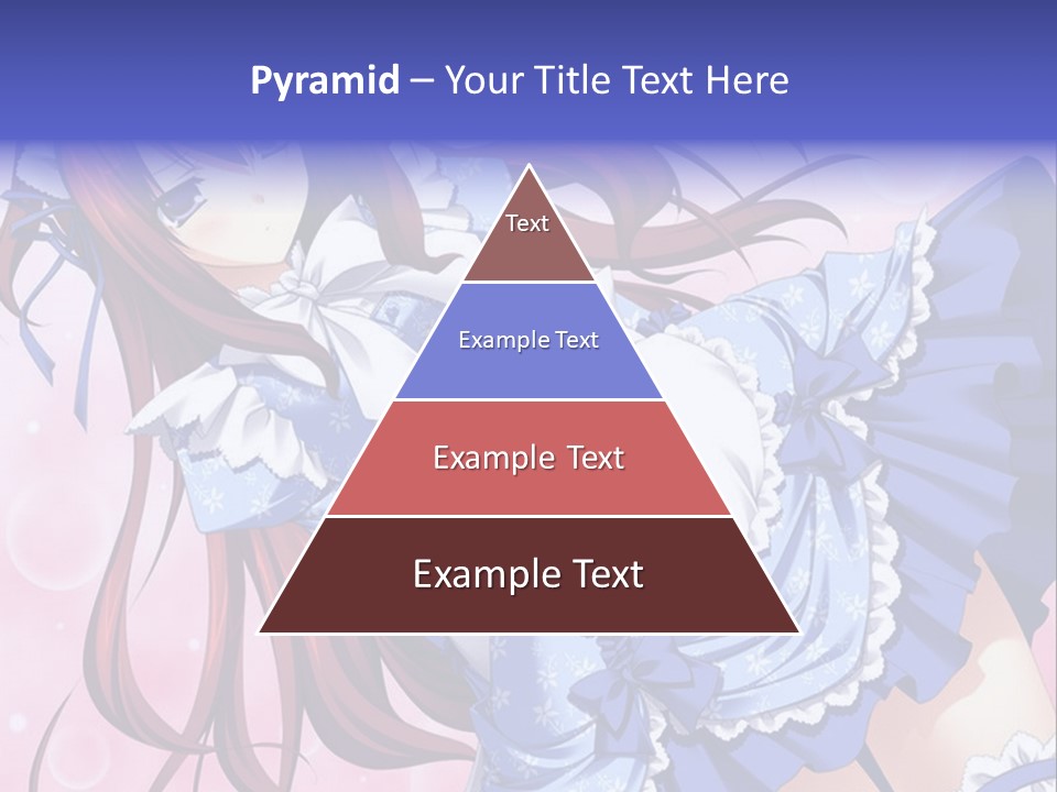 A Woman In A Blue Dress With Long Red Hair PowerPoint Template