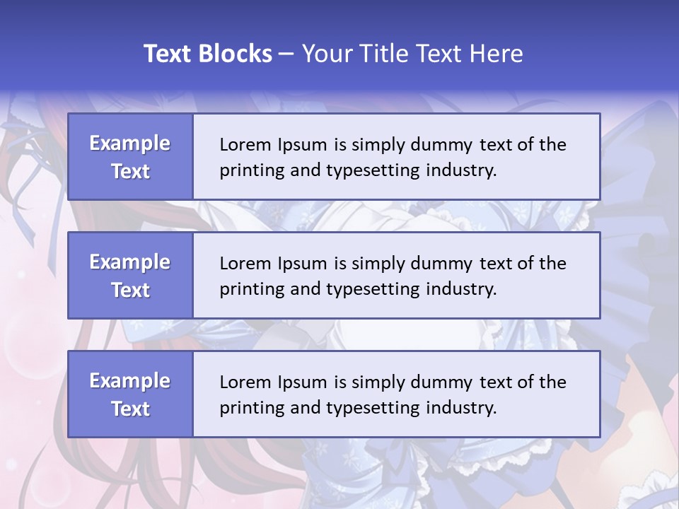 A Woman In A Blue Dress With Long Red Hair PowerPoint Template