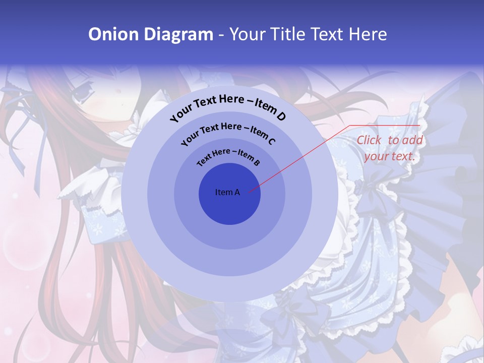 A Woman In A Blue Dress With Long Red Hair PowerPoint Template