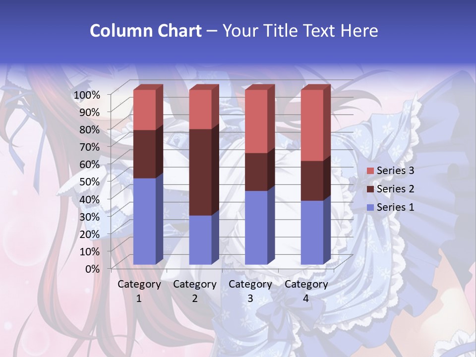 A Woman In A Blue Dress With Long Red Hair PowerPoint Template