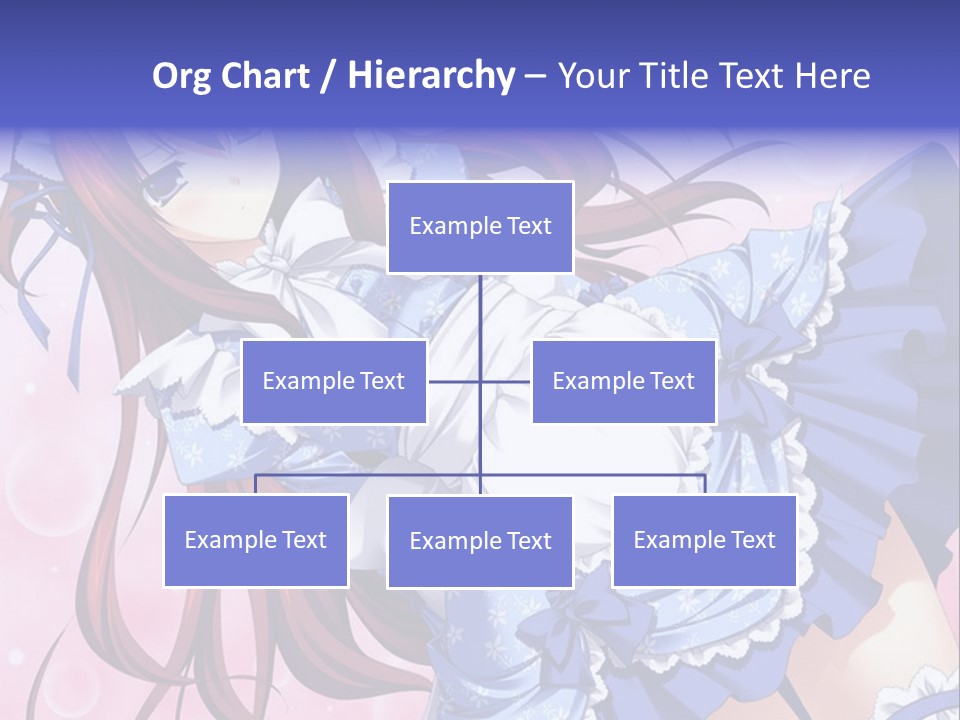 A Woman In A Blue Dress With Long Red Hair PowerPoint Template