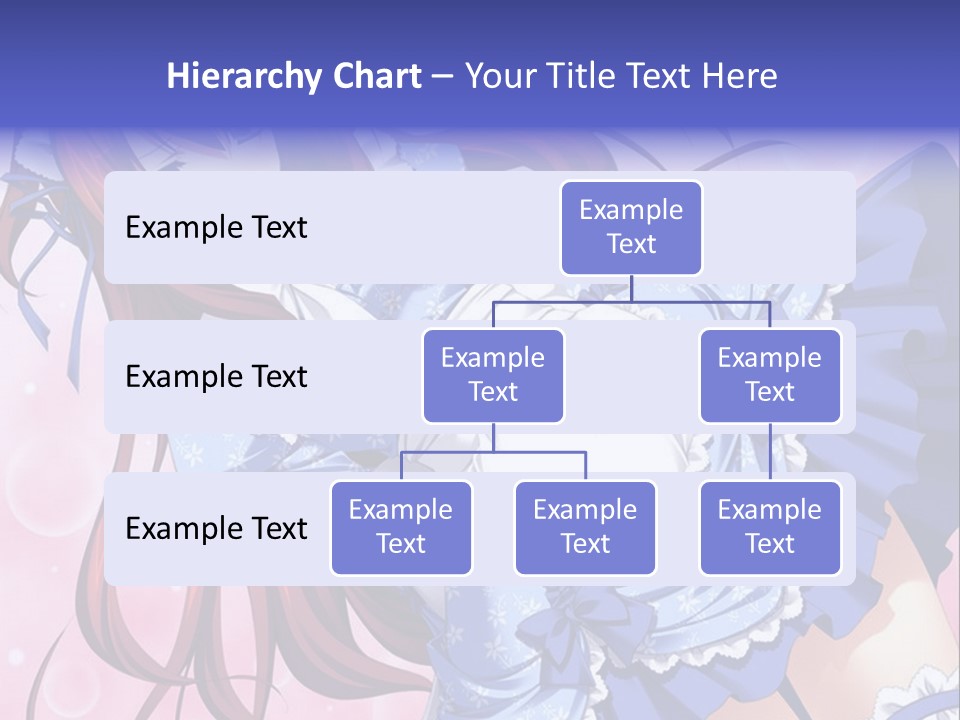 A Woman In A Blue Dress With Long Red Hair PowerPoint Template