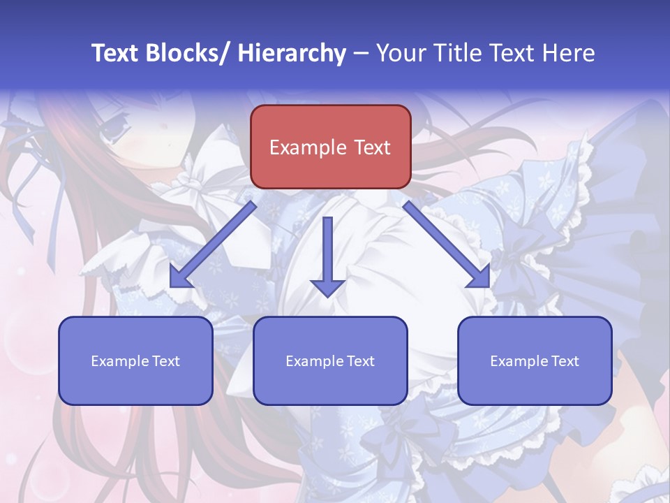 A Woman In A Blue Dress With Long Red Hair PowerPoint Template