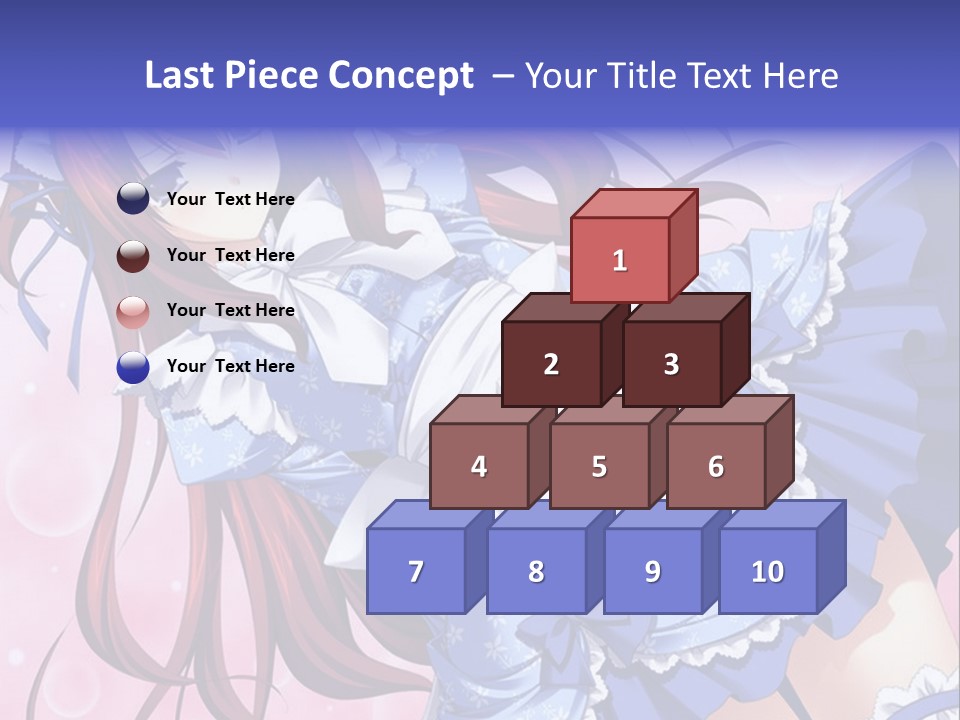 A Woman In A Blue Dress With Long Red Hair PowerPoint Template