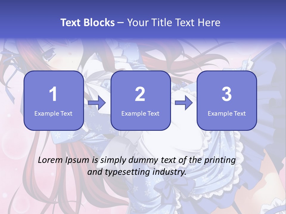 A Woman In A Blue Dress With Long Red Hair PowerPoint Template