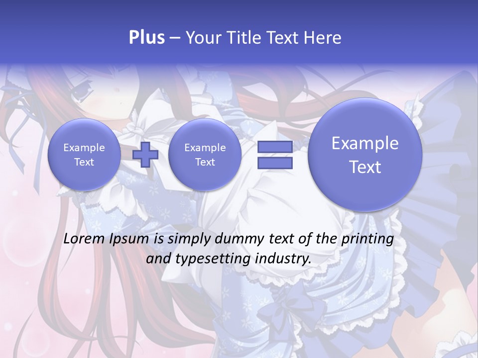 A Woman In A Blue Dress With Long Red Hair PowerPoint Template