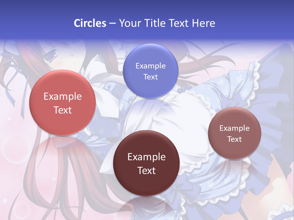 A Woman In A Blue Dress With Long Red Hair PowerPoint Template