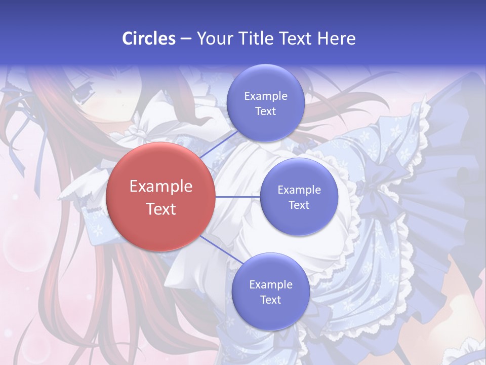 A Woman In A Blue Dress With Long Red Hair PowerPoint Template