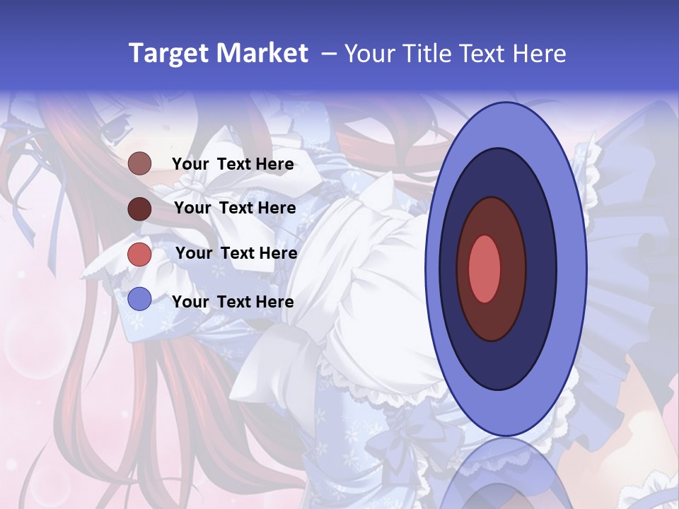 A Woman In A Blue Dress With Long Red Hair PowerPoint Template