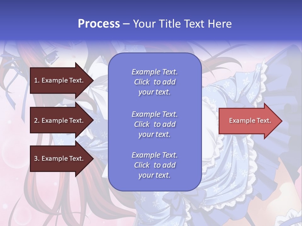 A Woman In A Blue Dress With Long Red Hair PowerPoint Template