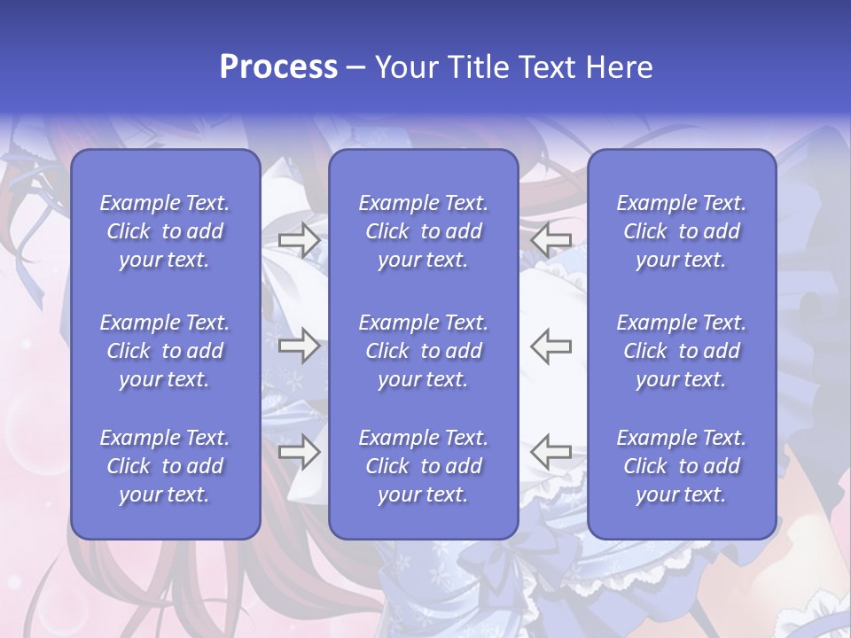 A Woman In A Blue Dress With Long Red Hair PowerPoint Template