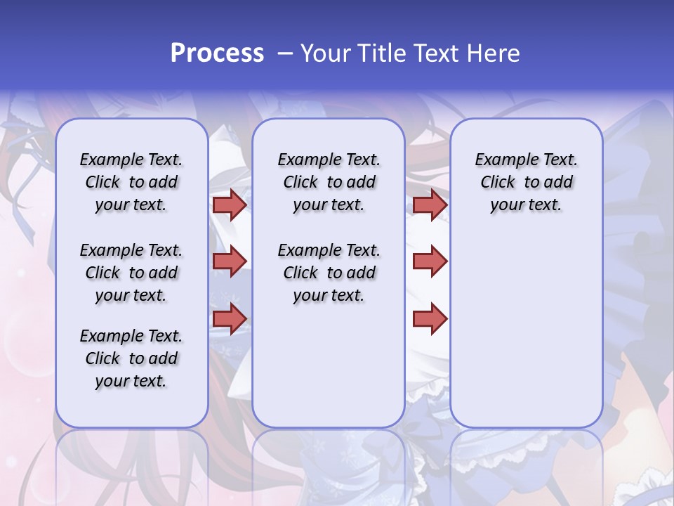 A Woman In A Blue Dress With Long Red Hair PowerPoint Template