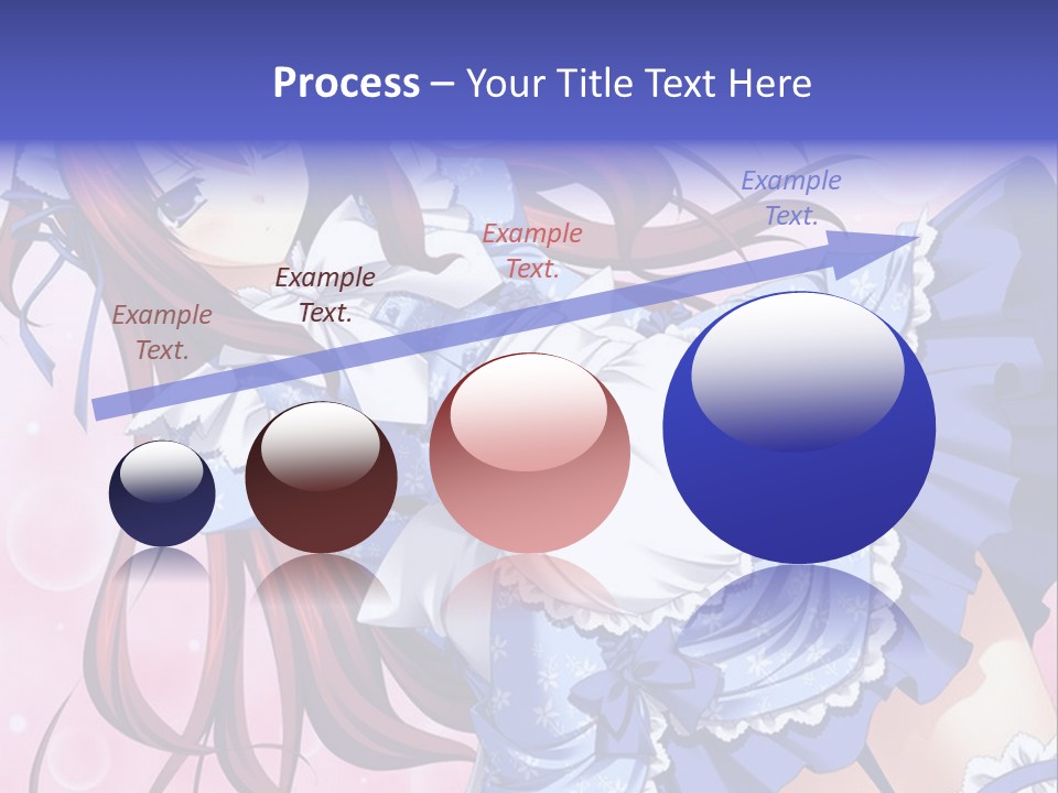 A Woman In A Blue Dress With Long Red Hair PowerPoint Template