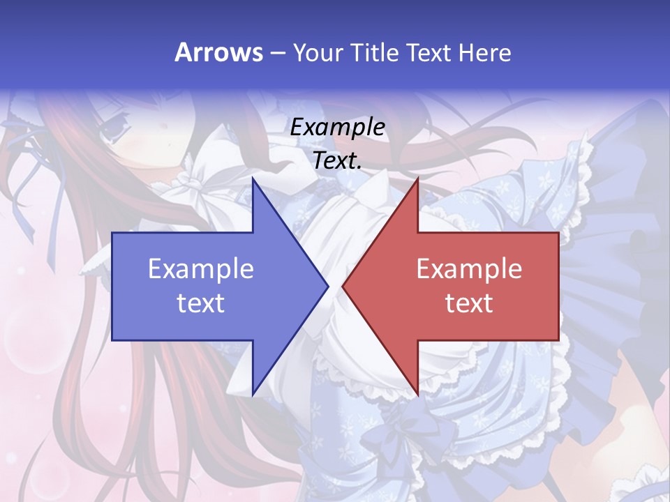 A Woman In A Blue Dress With Long Red Hair PowerPoint Template