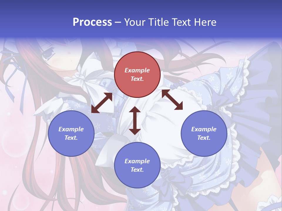 A Woman In A Blue Dress With Long Red Hair PowerPoint Template