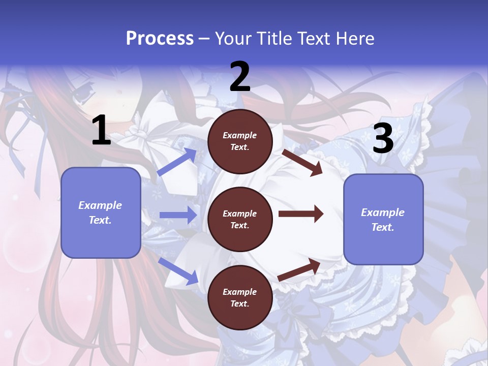 A Woman In A Blue Dress With Long Red Hair PowerPoint Template