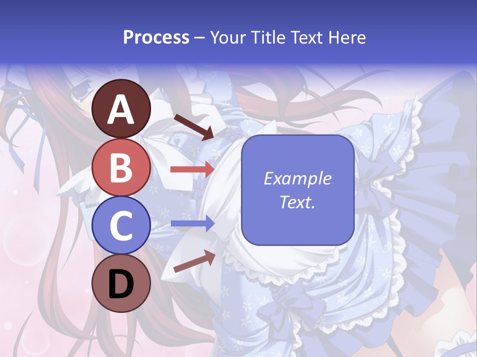 A Woman In A Blue Dress With Long Red Hair PowerPoint Template