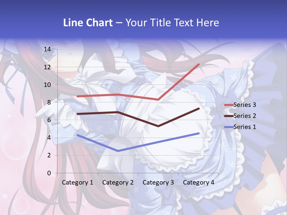 A Woman In A Blue Dress With Long Red Hair PowerPoint Template