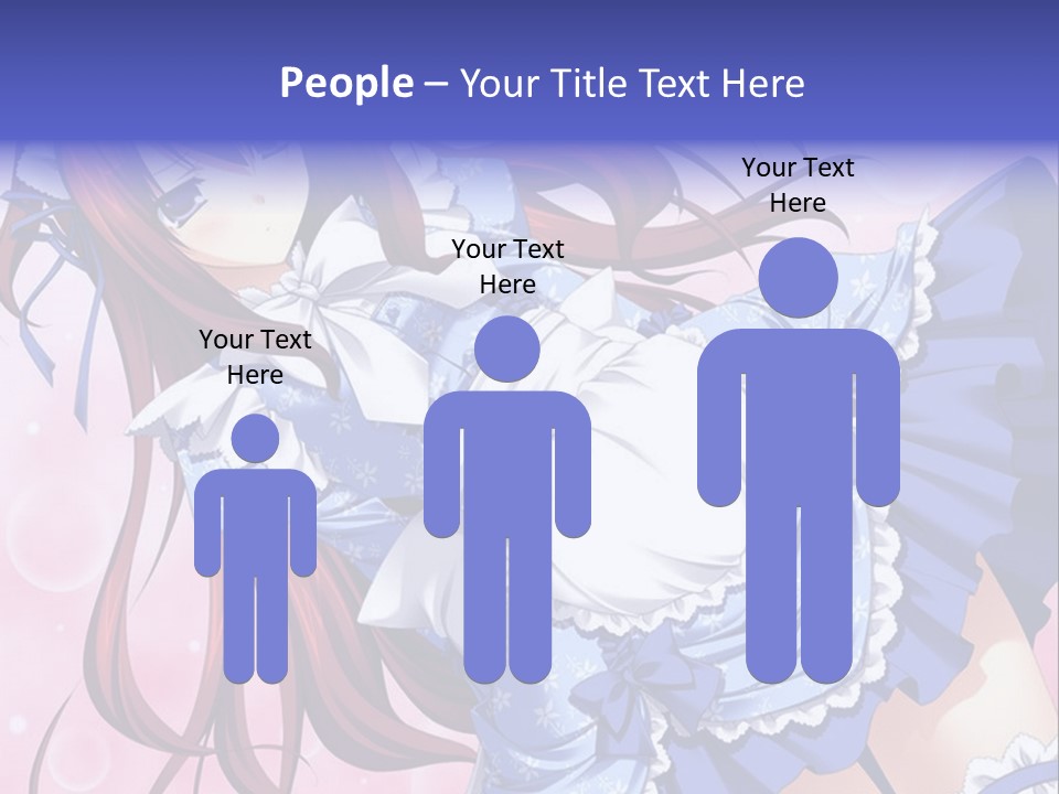 A Woman In A Blue Dress With Long Red Hair PowerPoint Template