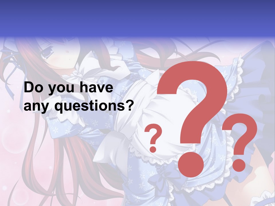 A Woman In A Blue Dress With Long Red Hair PowerPoint Template